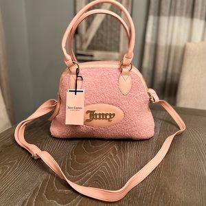 NWT, Pink faux sherpa Juicy Couture Crazy For You dome satchel